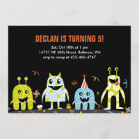 Invitation à la fête d'anniversaire de Monster Bas
