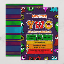 Invitation à la fête d'anniversaire de monstre