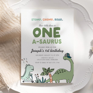 Invitation à la fête d'anniversaire de One-a-sauru