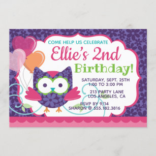 Invitation à la fête d'anniversaire de Owl Pal