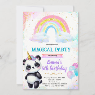 Invitation à la fête d'anniversaire de Pandacorn