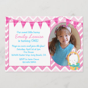 Invitation à la fête d'anniversaire de Pâques Bunn