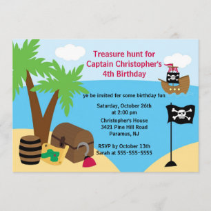 Invitation à la fête d'anniversaire de Pirate Ahoy
