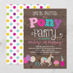 Invitation à la fête d'anniversaire de Pony