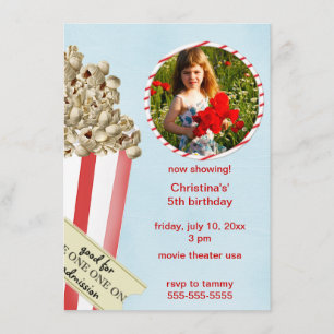 Invitation à la fête d'anniversaire de Popcorn
