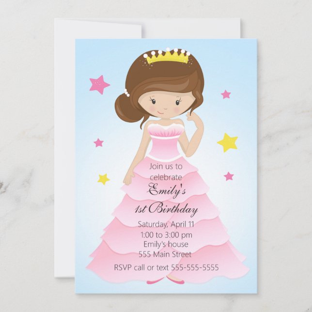 Invitation à la fête d'anniversaire de Princess Dr (Devant)