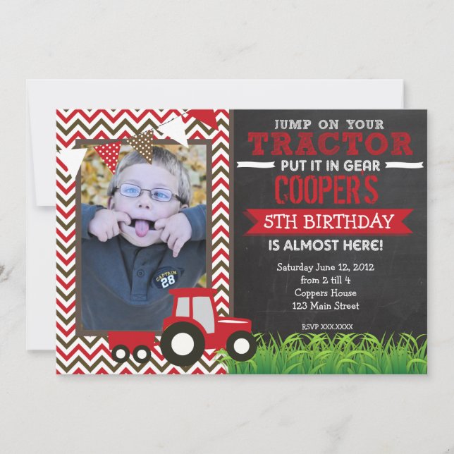 Invitation à la fête d'anniversaire de Red Chevron (Devant)