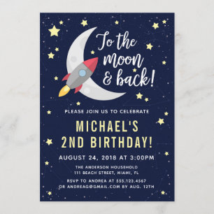 Invitation à la fête d'anniversaire de Rocket Moon