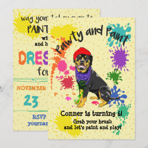 Invitation à la fête d'anniversaire de Rottweiler 