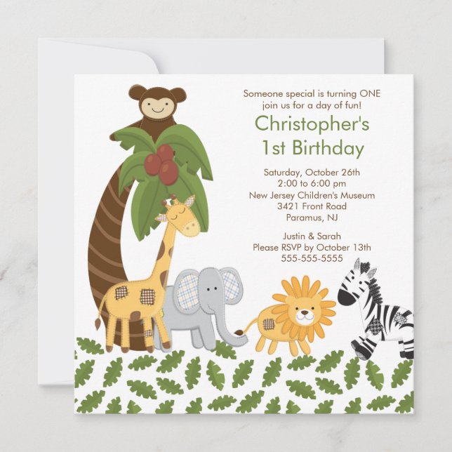 Invitation à la fête d'anniversaire de Safari Jung (Devant)