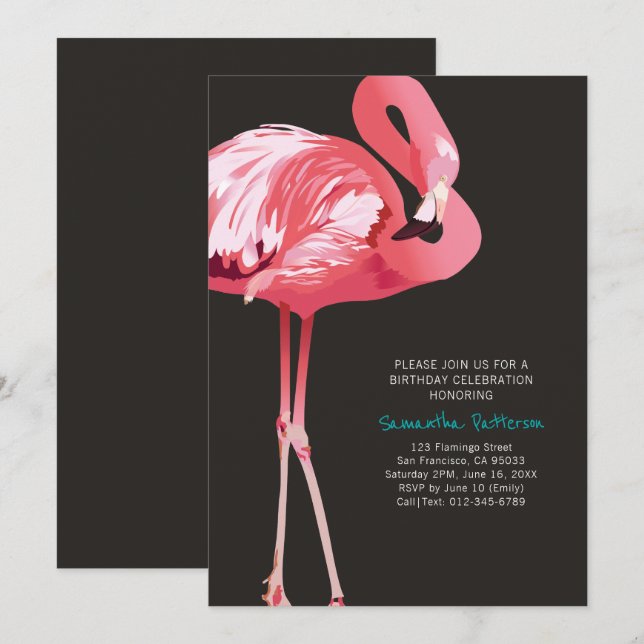 Invitation à la fête d'anniversaire de Saint Flama (Devant / Derrière)