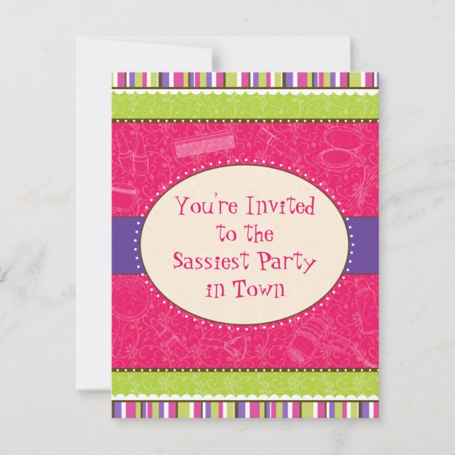 Invitation à la fête d'anniversaire de Sassy Girl (Devant)