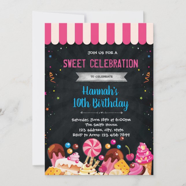 Invitation à la fête d'anniversaire de shopping su (Devant)