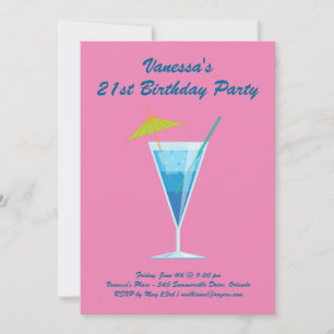 Invitation à la fête d'anniversaire de Summer Pink