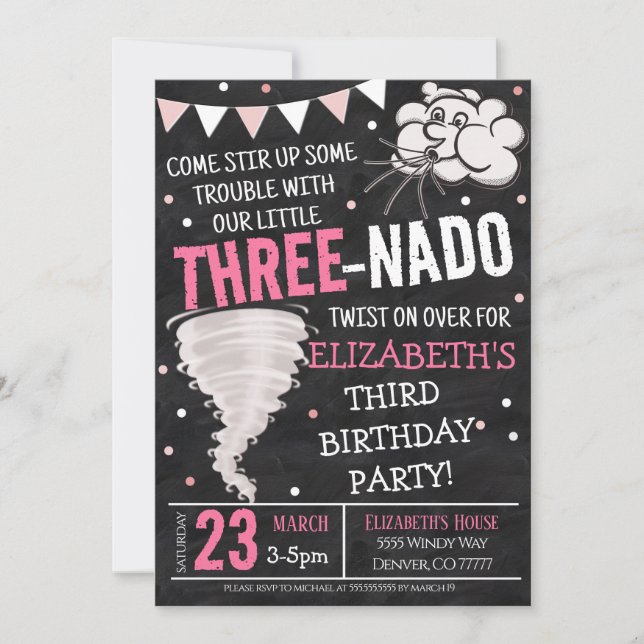 Invitation à la fête d'anniversaire de Tornado (Devant)