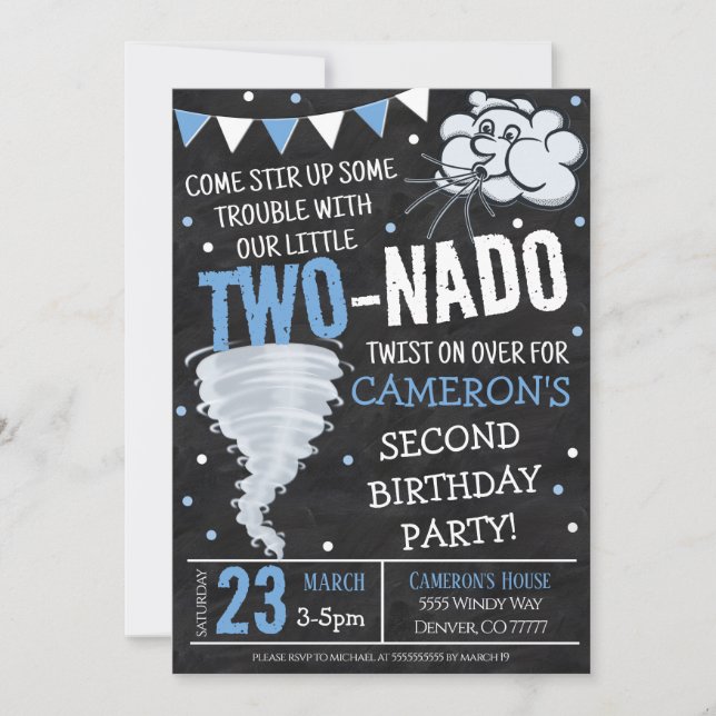 Invitation à la fête d'anniversaire de Tornado (Devant)