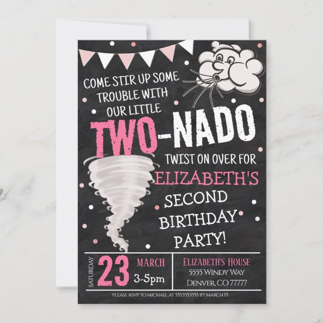 Invitation à la fête d'anniversaire de Tornado (Devant)