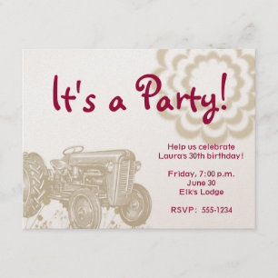 Invitation à la fête d'anniversaire de Tractor