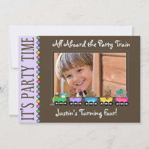 Invitation à la fête d'anniversaire de Train Kid