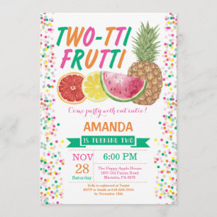 Invitation à la fête d'anniversaire de Tutti Frutt