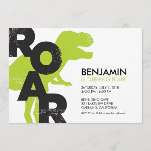 Invitation à la fête d'anniversaire de Tyrannosaur
