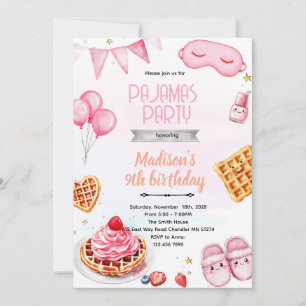 Invitation à la fête d'anniversaire de Waffle et P