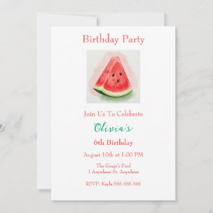 Invitation à la fête d'anniversaire de Watermelon