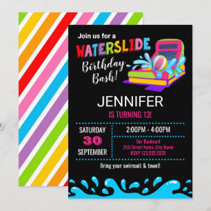 Invitation à la fête d'anniversaire de Waterslide