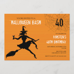 Invitation à la fête d'anniversaire de Witch & Web