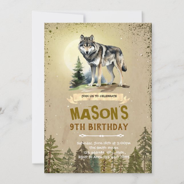 Invitation à la fête d'anniversaire de Wolf (Devant)