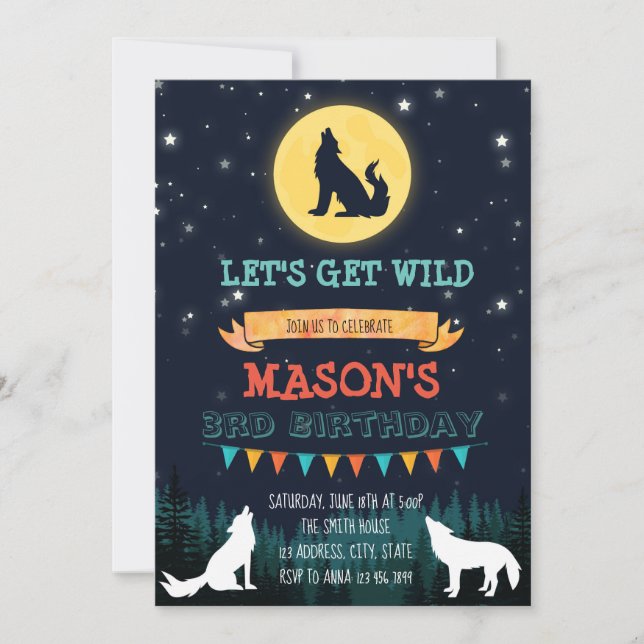 Invitation à la fête d'anniversaire de Wolf (Devant)