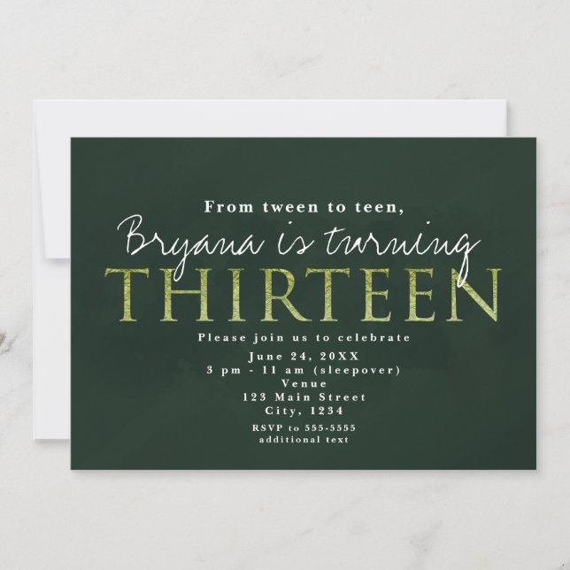 Invitation à la fête d'anniversaire des 13 ans Gre (Devant)