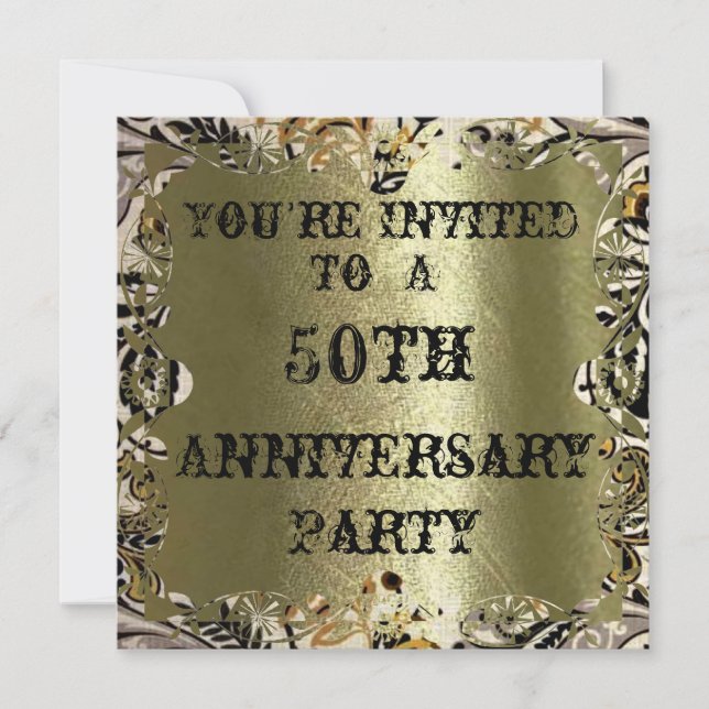 Invitation à la fête d'anniversaire des 50 ans en  (Devant)