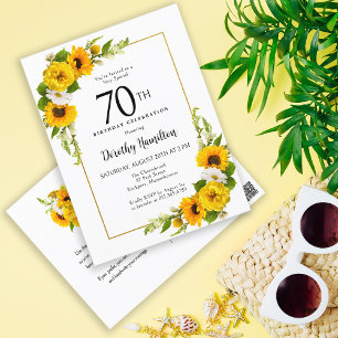 Invitation à la fête d'anniversaire des 70 ans de 