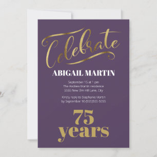 Invitation à la fête d'anniversaire des 75 ans Pur
