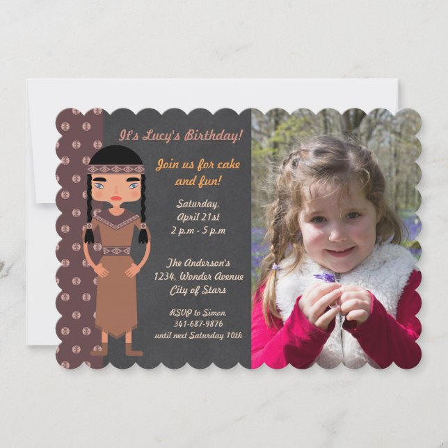 Invitation à la fête d'anniversaire des Amérindien (Devant)