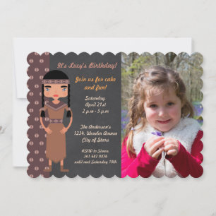 Invitation à la fête d'anniversaire des Amérindien