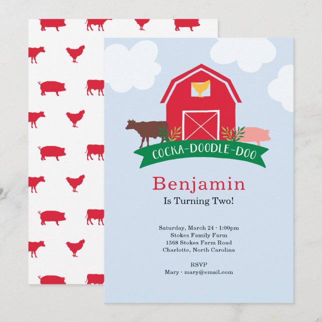 Invitation à la fête d'anniversaire des animaux de (Devant / Derrière)