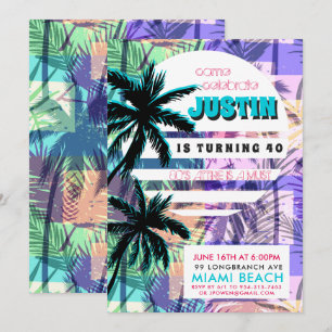 Invitation à la fête d'anniversaire des années 80 