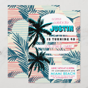 Invitation à la fête d'anniversaire des années 80 