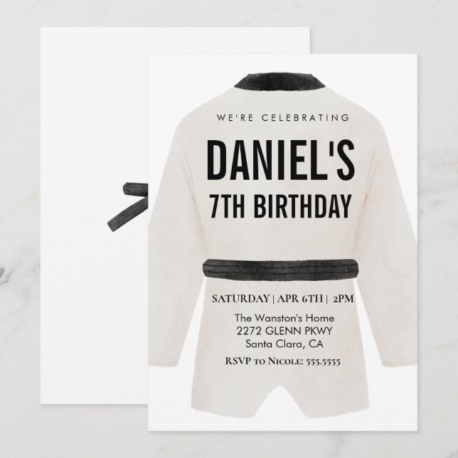 Invitation à la fête d'anniversaire des arts marti (Devant / Derrière)