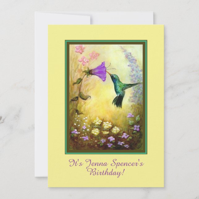 Invitation à la fête d'anniversaire des colibris ( (Devant)