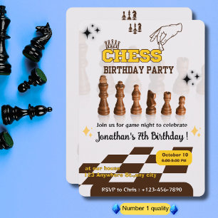 Invitation à la fête d'anniversaire des échecs pou
