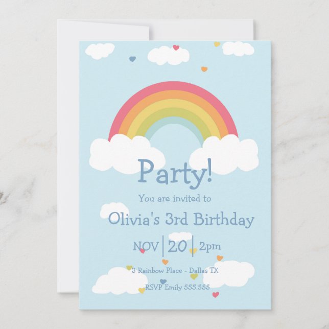 Invitation à la fête d'anniversaire des enfants Ra (Devant)