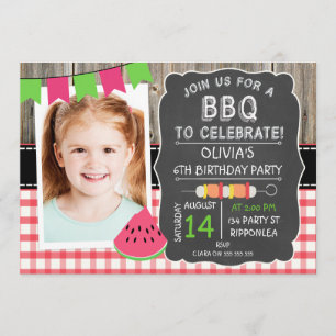 Invitation à la fête d'anniversaire des filles BBQ