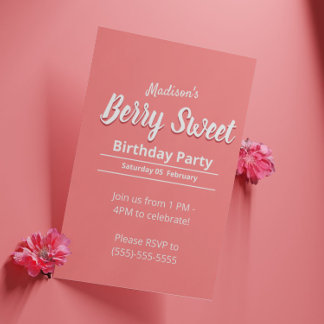 Invitation à la fête d'anniversaire des filles Ber