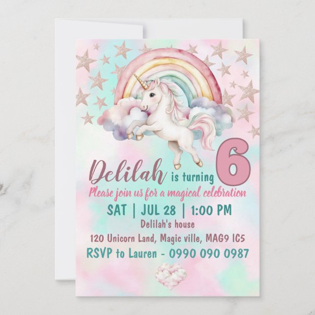 Invitation à la fête d'anniversaire des filles de  (Devant)
