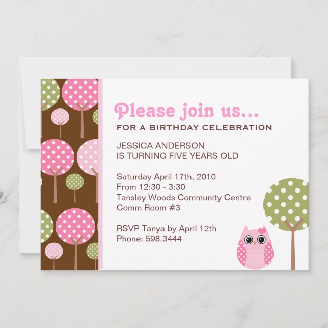 Invitation à la fête d'anniversaire des filles de  (Devant)