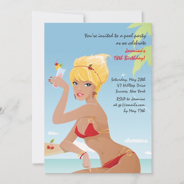 Invitation à la fête d'anniversaire des filles du  (Devant)