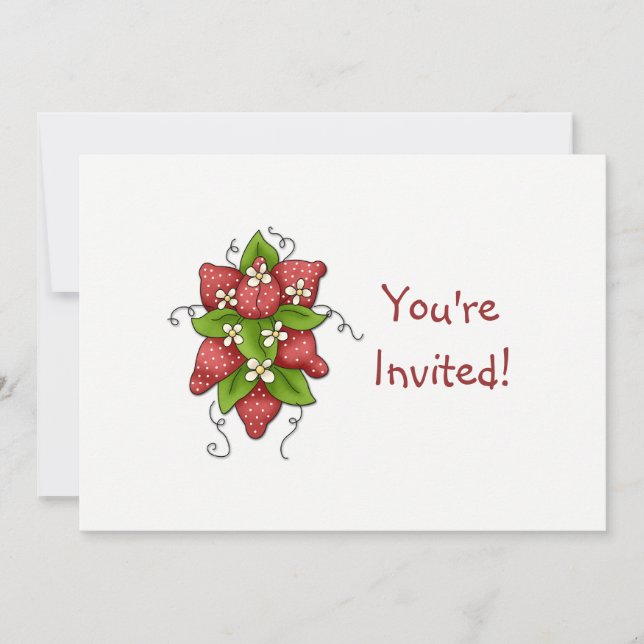 Invitation à la fête d'anniversaire des fraises (Devant)
